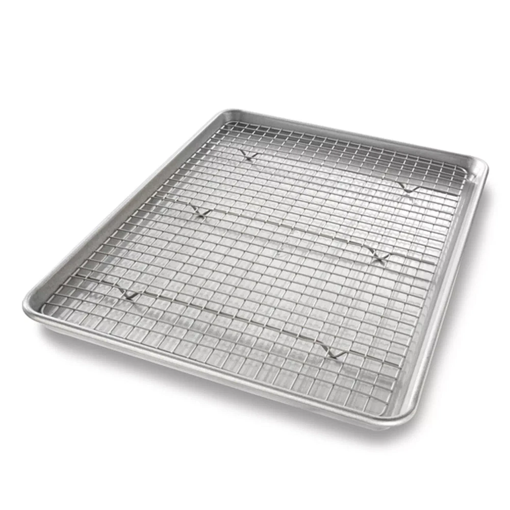 USA Pan Half Sheet Nonstick Pan and Bakeable Nonstick Cooling Rack Set