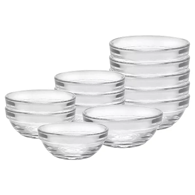 Duralex Lys Stackable 2 oz. & 4 oz. Bowls, Set of 12