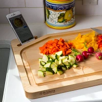 Pro Edge Maple Cutting Board with Sharpener & Tech Slot