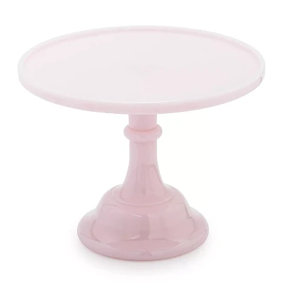 Mosser Pink Milk Glass Cake Stand, 10"