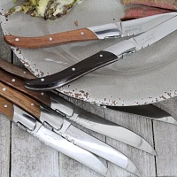 French Home Laguiole Connoisseur Assorted Wood Steak Knives, Set of 6