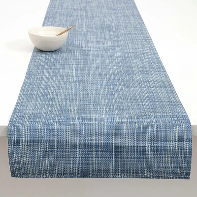 Chilewich Mini Basketweave Runner, Chambray