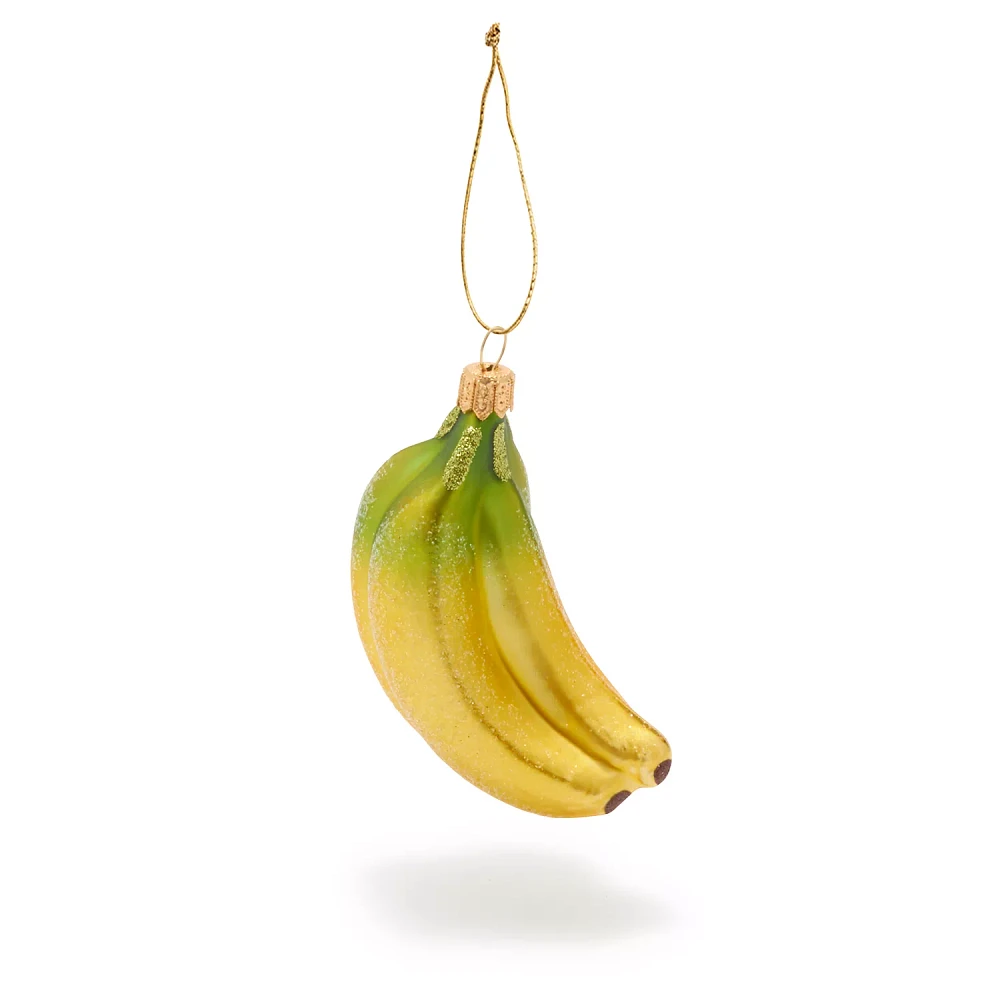 Sur La Table Banana Bunch Glass Ornament