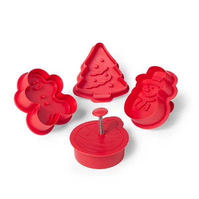 Sur La Table Holiday Impression Cookie Cutters, Set of 4