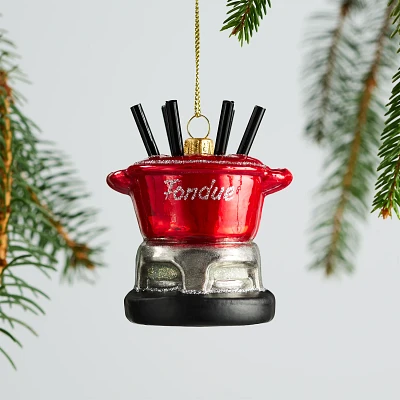 Sur La Table 2024 Fondue Glass Ornament, 3.1"