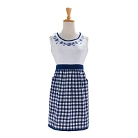 Sur La Table Gingham Floral Apron, 32" x 19"