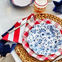 Sur La Table Blue Foral Melamine Salad Plate