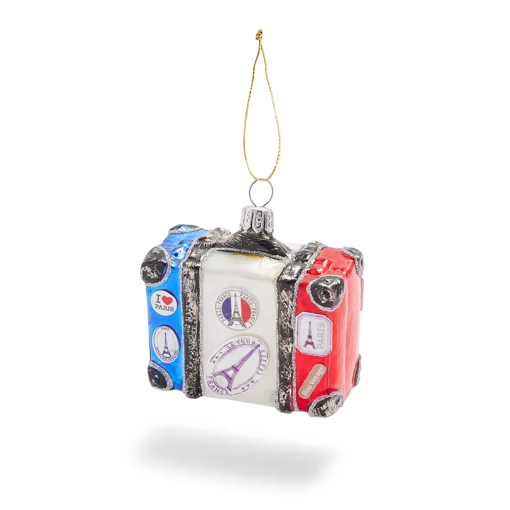 Sur La Table Suitcase Glass Ornament