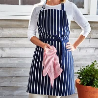 Sur La Table Blue Butcher Stripe Kitchen Apron