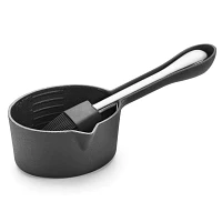 Outset Cast Iron Saucepot with Nesting Silicone Basting Brush