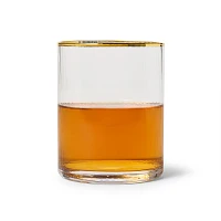 Sur La Table Gold Rim Double Old-Fashioned Glass