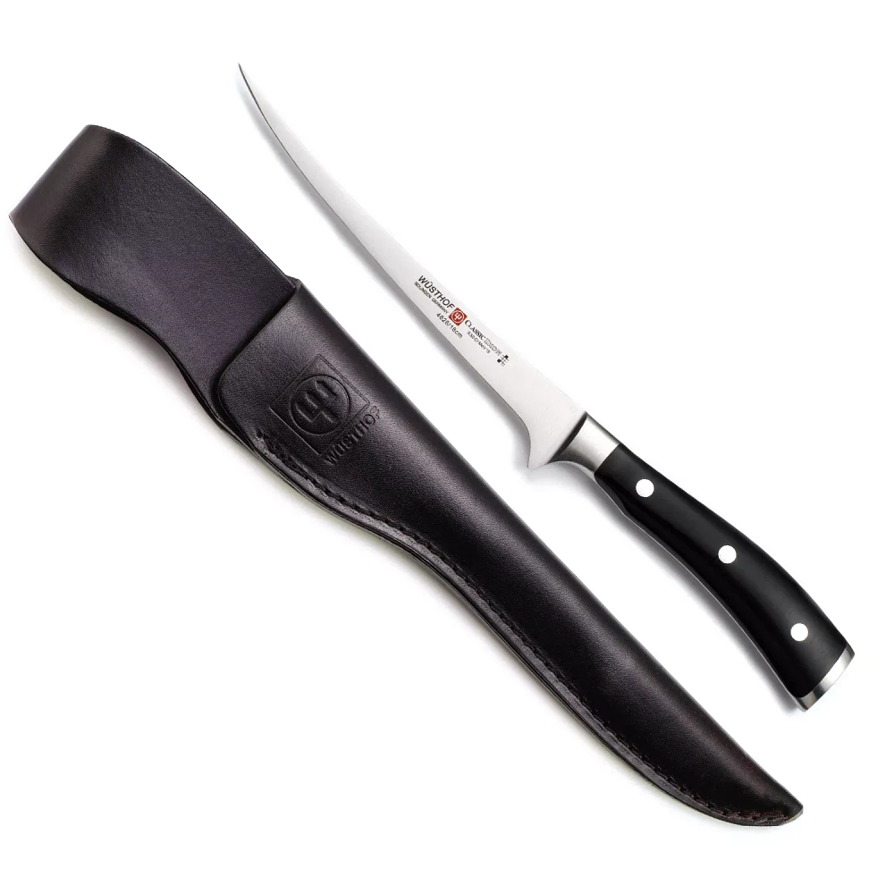 Wüsthof Classic Ikon Fillet Knife and Sheath, 7"