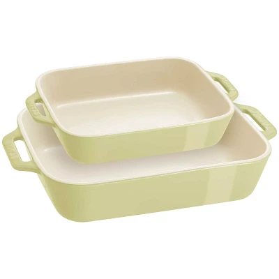 Staub Pastel Macaron Stoneware 2-Piece Rectangular Baker Set