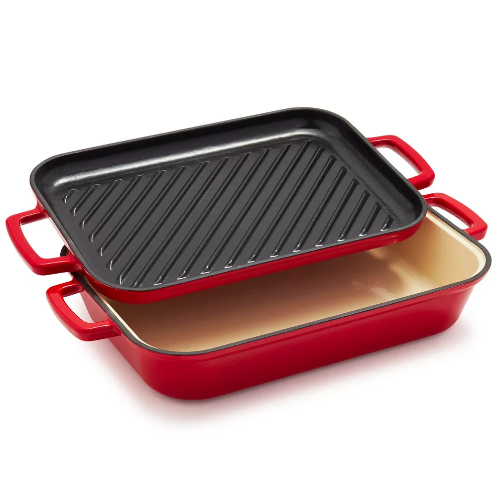 Sur La Table Rectangular Baker with Grill Pan Lid