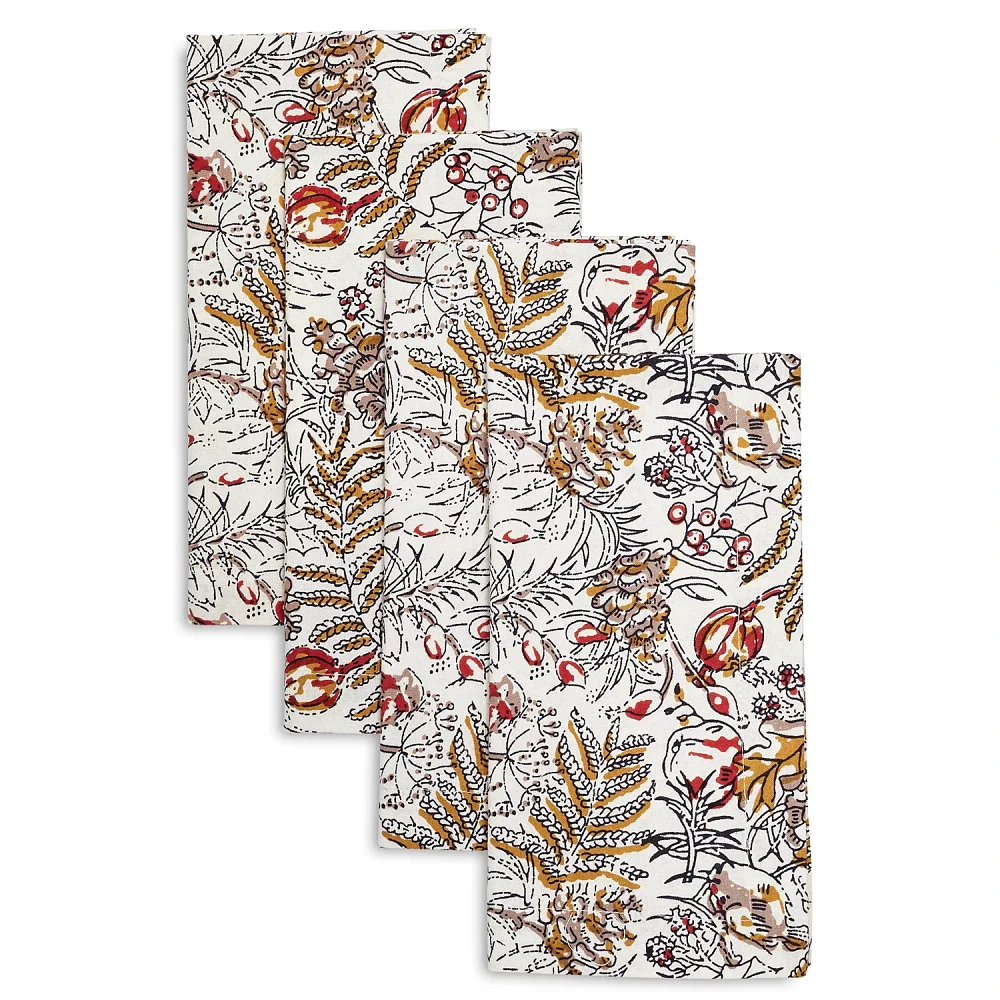 Sur La Table Winter Botanical Napkins, Set of 4