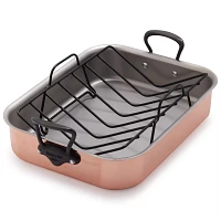 Jacques Pépin Copper Roaster with Rack, 16" x 12"