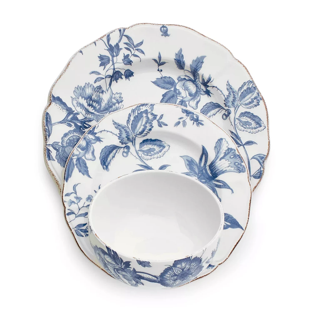 Sur La Table Italian Blue Floral 12-Piece Dinnerware Set