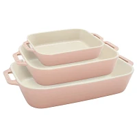 Staub Pastel Macaron Stoneware 3-Piece Rectangular Baker Set