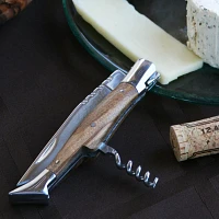 French Home Laguiole Connoisseur Olivewood Pocketknife with Corkscrew