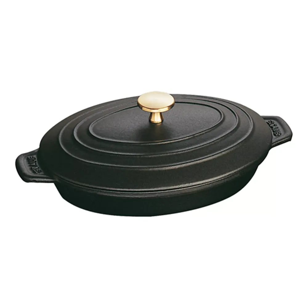 Staub Matte Black Oval Covered Baker