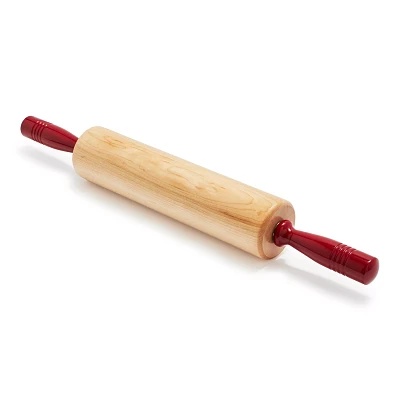 Fletcher’s Mill Classic Rolling Pin with Cinnabar Handles, 12"