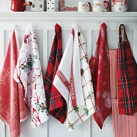 Sur La Table Red Snowman Jacquard Kitchen Towel, 28" x 20"