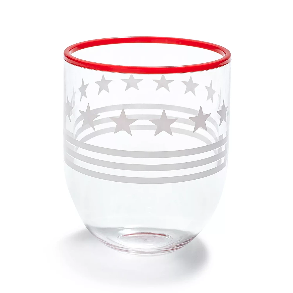 Sur La Table American Flag Stemless Wine Glass, 15 oz.