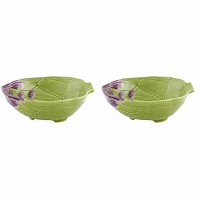 Bordallo Pinheiro Artichoke Pasta Plates, Set of 2