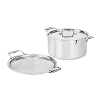 All-Clad D5 Brushed Stainless Steel Stockpot w/ Splatter Guard, 8 qt.