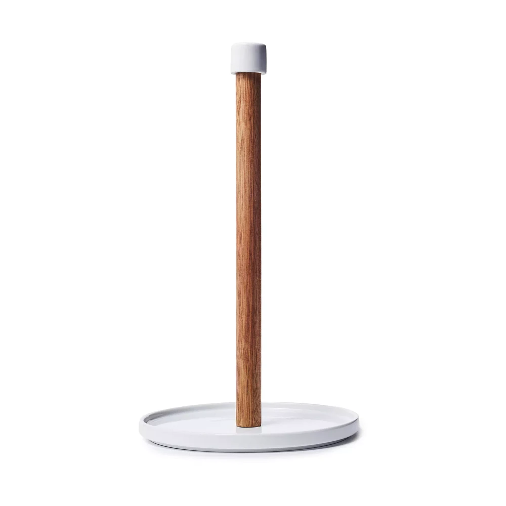 Sur La Table Porcelain & Acacia Paper Towel Holder