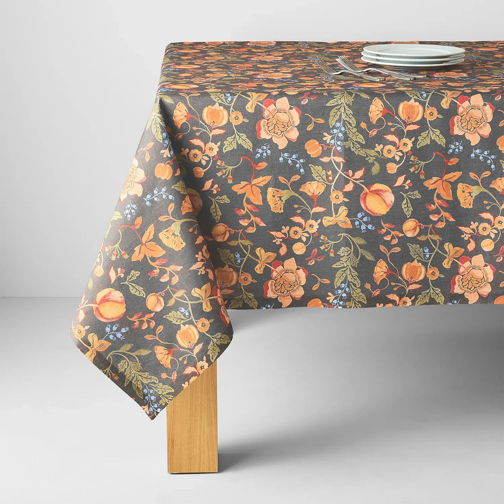 Sur La Table Persimmon Floral Tablecloth, 70"x120"