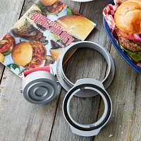 Sur La Table Cast Aluminum 3-in-1 Adjustable Burger Press with Recipe Book