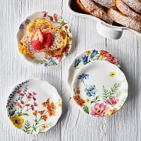 Sur La Table Garden Floral Appetizer Plates, Set of 4