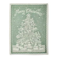 Sur La Table Green Merry Christmas Jacquard Kitchen Towel