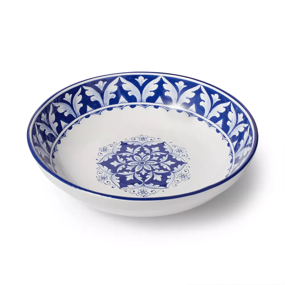 Sur La Table Nova Deruta Blue Peacock Serve Bowl