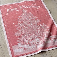 Sur La Table Merry Christmas Jacquard Kitchen Towel,  32" x 23"