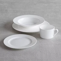 Fortessa Gourmet Essentials Bone China Classic Dinner Plates, Set of 4