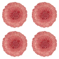 Bordallo Pinheiro Maria Flor Dahlia Fruit Plates, Set of 4