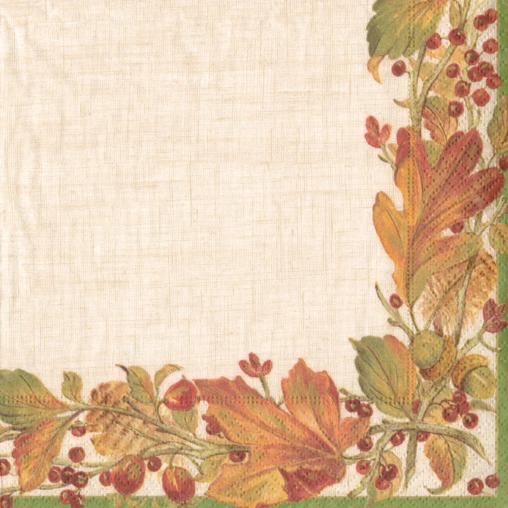 Autumn Garland Cocktail Napkins, Set of 20