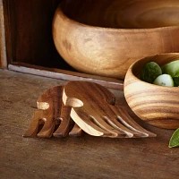 Sur La Table Acacia Wood Salad Hands, Set of 2