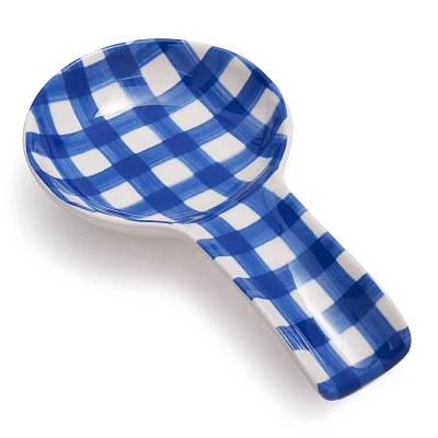 Sur La Table Blue Gingham Spoon Rest