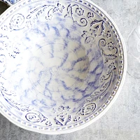 Sur La Table Floral Embossed Serving Bowl