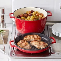 Sur La Table Cast Iron Casserole With Grill Pan Lid, 8 qt.