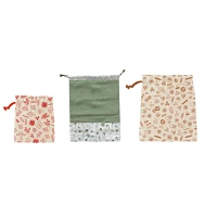 Pebbly Organic Cotton Produce Bags, Set of 3