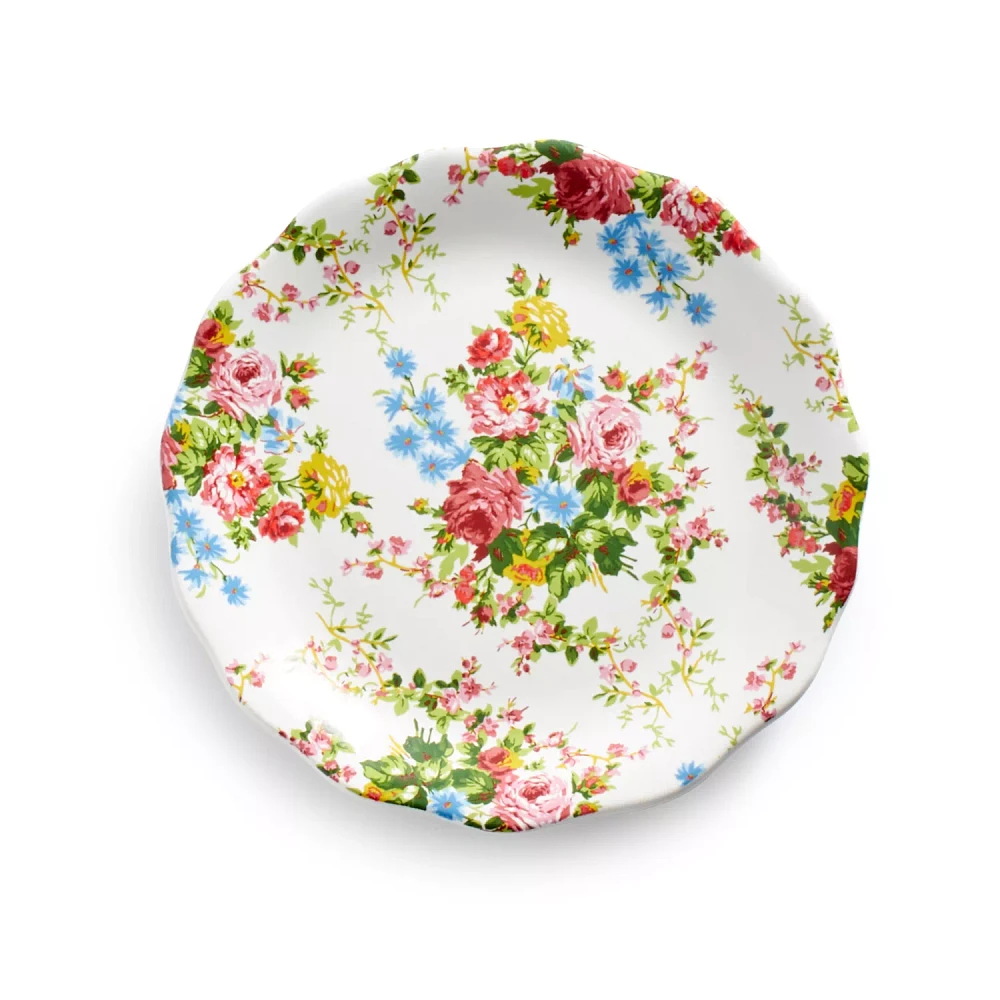 Sur La Table Rose Garden Appetizer Plates by April Cornell, Set of 4