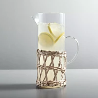 Sur La Table Wicker-Wrapped Glass Pitcher