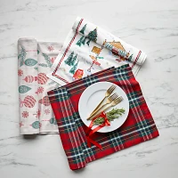 Sur La Table Snowy Village Plaid Runner