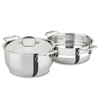 All-Clad Stainless Steel Casserole with Steamer Insert, 5 qt.