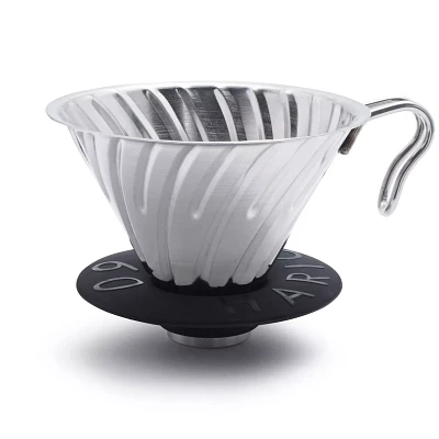 Hario V60 Drip Coffee Brewer, Silver Finish