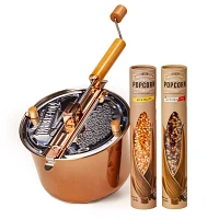 Whirley Pop Copper-Plated Stainless Steel with Farm Fresh Popcorn